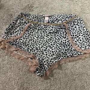 Victoria's Secret Black and White Animal Print Sleep Shorts